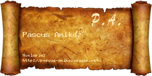 Pascus Anikó névjegykártya